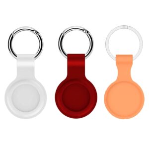 Mizi Case for 2021 [3 Pack], Soft Silicone Protective Cover with Keychain Easy Attach to Keys, Pets, Backpacks, Luggage (Orange/Red/White)