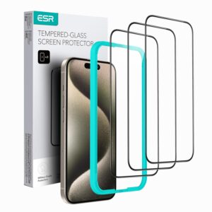ESR 3 Pack for iPhone 17 Pro Max Tempered Glass Screen Protectors, High Clarity, 9H Hardness Scratch Resistant, Military-Grade, Shatterproof, Screen Guard with Easy Installation Tool