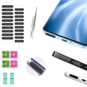 Mizi Mobile Phone Speaker Dustproof Mesh Sticker for All Phones [10pcs Short + 10pcs Long, 2 Wet & Dry Wipes, 4 Putty, 1 Tweezers]