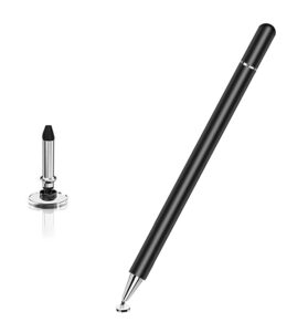 Mizi Capacitive Stylus Pen for Touch Screens Devices, Fine Point, Lightweight Metal Body with Magnetism Cover Cap for Smartphones/Tablets/iPad/iPad Pro/iPhone - Black
