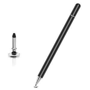 Mizi Capacitive Stylus Pen for Touch Screens Devices, Fine Point, Lightweight Metal Body with Magnetism Cover Cap for Smartphones/Tablets/iPad/iPad Pro/iPhone - Black