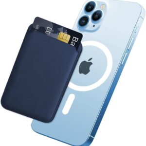 Mizi MagSafe Wallet – Slim Vegan Leather Card Holder - Blue