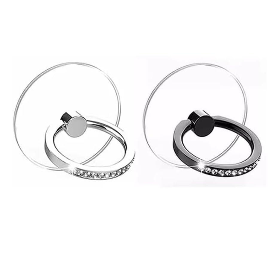 Mizi 360° Rotating Phone Ring Holder -Black/Silver