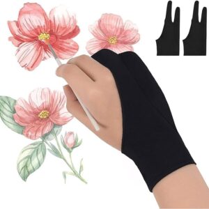 Mizi 2-Pack Artist Gloves – Palm Rejection Drawing Gloves - Black