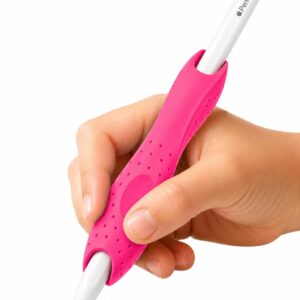Mizi Silicone Pencil Grip for Apple Pencil & Pens – Ergonomic Anti-Slip Pink Grip