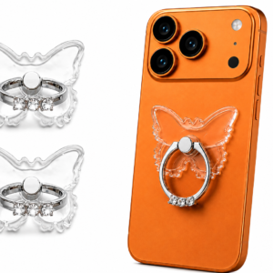 MIZI Butterfly Phone Ring Holder Stand 360° Finger Grip - Clear