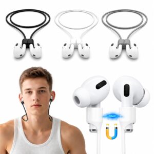 MIZI Magnetic AirPods Anti-Lost Silicone Neck Strap for Wireless Earbuds