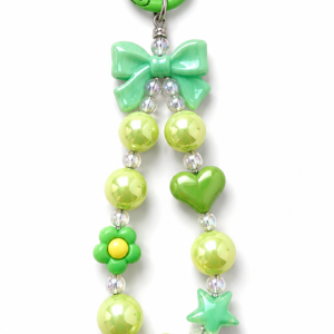 MIZI Beaded Phone Charm Wrist Strap with Tether Tab for iPhone Android - Green