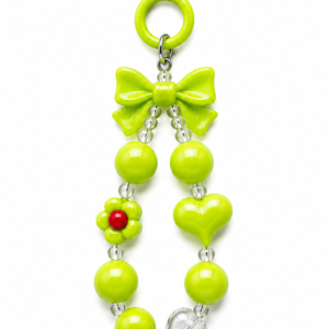 MIZI Beaded Phone Charm Wrist Strap with Tether Tab for iPhone Android - Lime