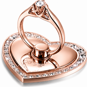 MIZI Bling Heart Phone Ring Holder Stand - Rose Gold