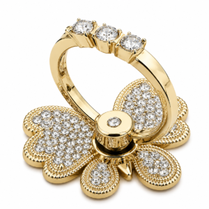 Mizi Rhinestone Butterfly Phone Ring Grip - Silver