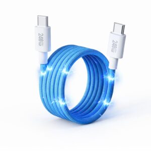 Mizi 240W Magnetic USB-C Cable – 1M Auto-Coiled - Blue