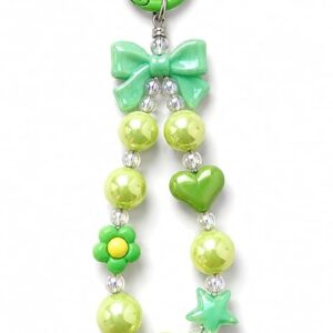 Mizi Beaded Phone Charm Wrist Strap with Tether Tab – Green