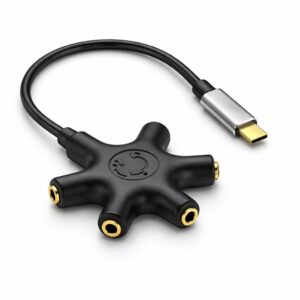 Mizi USB-C 5-Way Headphone Splitter – Black
