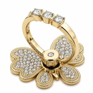 Mizi Butterfly Phone Ring Holder  360° Rotating Grip & Stand - Silver