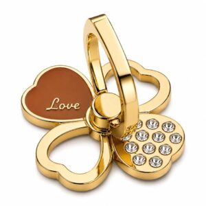 Mizi Clover Bling Phone Ring Holder Rotating Stand - Gold