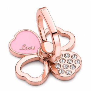 Mizi Clover Bling Phone Ring Holder Rotating Stand - Rose Gold