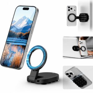 Mizi 3-in-1 Magnetic Phone Holder – Suction Mount & Adjustable Stand – Black