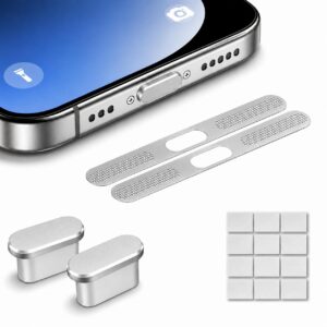 Mizi USB-C Dust Plug Kit for iPhone 17 Pro Max – Charging Port Protector – Silver