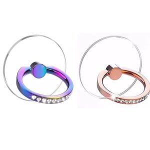 Mizi Glitter Phone Ring Holder – 360° Rotating & 180° Flip | Rainbow/RoseGold
