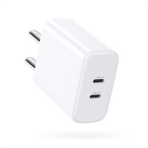 Mizi 40W Dual USB-C Wall Charger – 2-Port PD Fast Charger – White