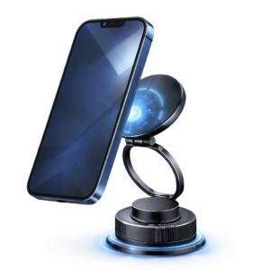 Mizi MagSafe Magnetic Car Phone Mount – 360° Adjustable, Strong Suction – Black