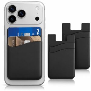 Mizi Silicone Adhesive Double Pocket Phone Wallet – Black