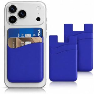 Mizi Silicone Adhesive Double Pocket Phone Wallet – Blue